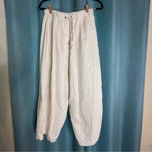 Cordera maxi pinstripe linen blend pants OS